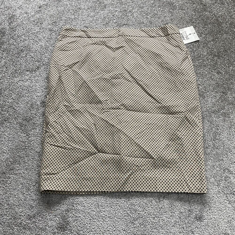 Liz Claiborne Career Pencil Straight Skirt Womens 8 Taupe Geometric Zip NWT New